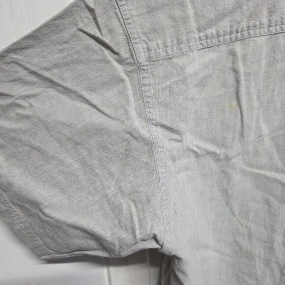 Basic Equipment Men’s XL Grey Solid Button-up Shirt Vintage C - Picture 5 of 9